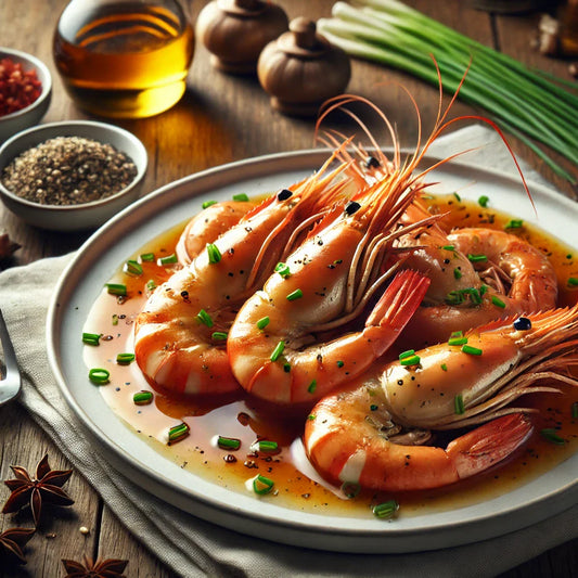 Sautéed Prawns in Lobster Oil